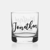 Gepersonaliseerde Masters Degree Afstuderen beheer Whisky Glas (Achterkant)