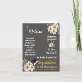 Gepersonaliseerde Master's Degree Afstuderen Kaart