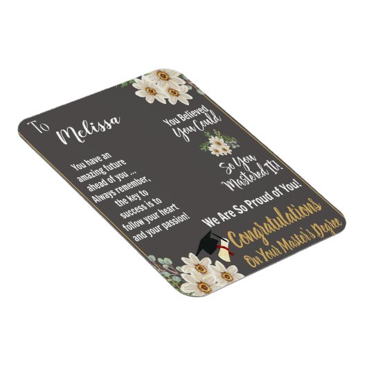 Gepersonaliseerde Master's Degree Afstuderen Magneet (Rechterzijde)