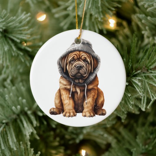 Gepersonaliseerde Mastiff Dog Art Keramisch Ornament (Boom)