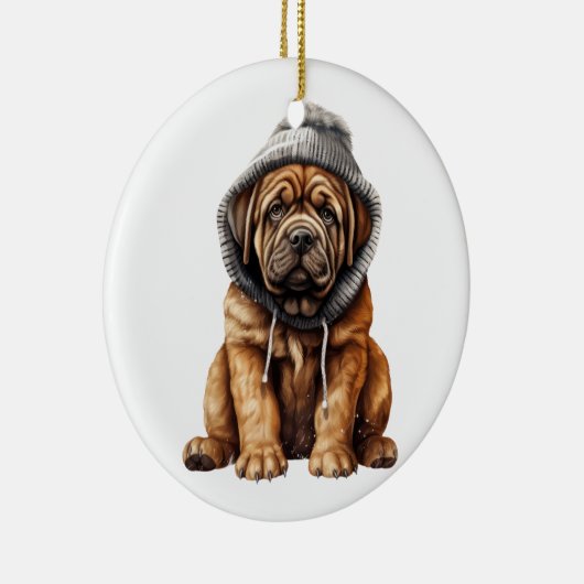 Gepersonaliseerde Mastiff Dog Art Keramisch Ornament (Rechts)