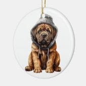 Gepersonaliseerde Mastiff Dog Art Keramisch Ornament (Links)