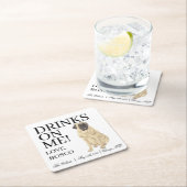 Gepersonaliseerde Mastiff Hond bruiloft Kartonnen Onderzetters (Insitu)