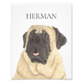 Gepersonaliseerde Mastiff Portrait Art Foto Afdruk (Voorkant)