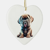 Gepersonaliseerde Mastiff Puppy Keramisch Ornament (Rechts)
