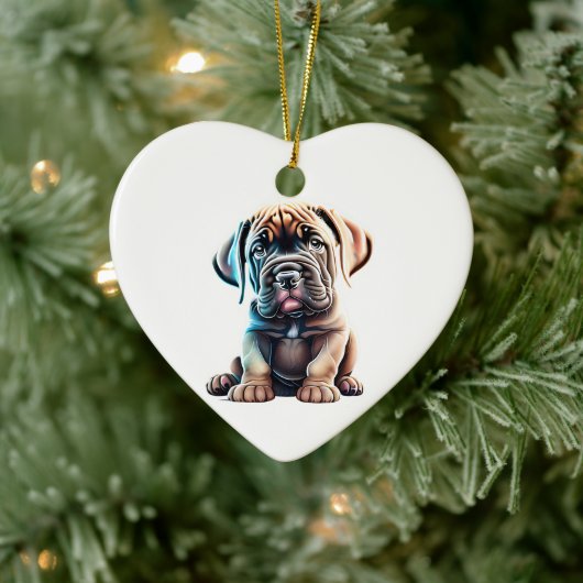 Gepersonaliseerde Mastiff Puppy Keramisch Ornament (Boom)