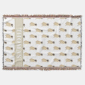 Gepersonaliseerde Mastiff Roze & Wit Deken (Voorkant)