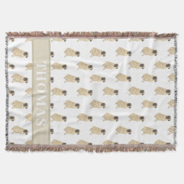 Gepersonaliseerde Mastiff Roze & Wit Deken