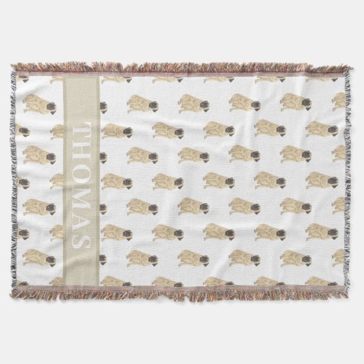 Gepersonaliseerde Mastiff Roze & Wit Deken (Voorkant)