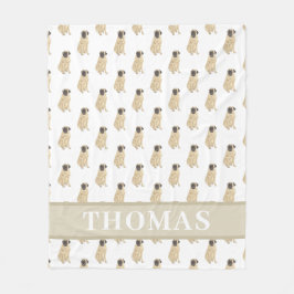 Gepersonaliseerde Mastiff Roze & Wit Fleece Deken