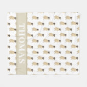 Gepersonaliseerde Mastiff Roze & Wit Fleece Deken (Voorkant (Horizontaal))