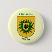 Gepersonaliseerde Mata Historical Shield Ronde Button 5,7 Cm (Voorkant)