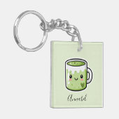 Gepersonaliseerde Matcha-drank en -cake Sleutelhanger (Voorkant Links)