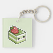 Gepersonaliseerde Matcha-drank en -cake Sleutelhanger (Achterkant)