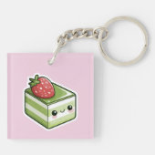 Gepersonaliseerde Matcha-drank en -cake Sleutelhanger (Achterkant)
