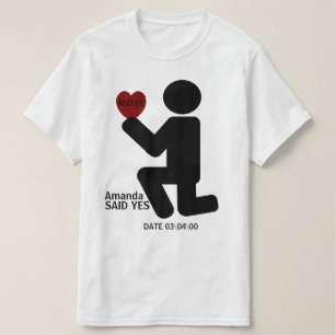 Gepersonaliseerde matching vroeg hij ze zei ja t-shirt