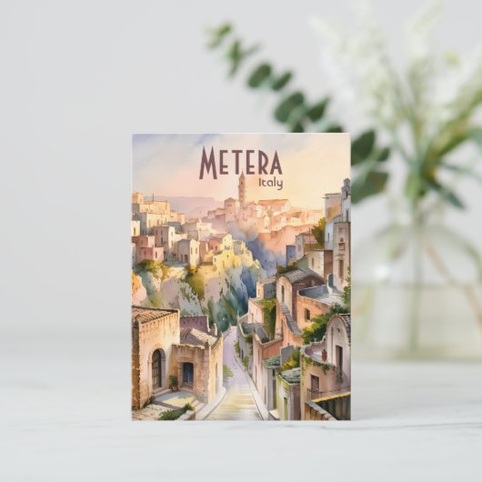 Gepersonaliseerde Matera Italië Reizen Sassi di Ma Briefkaart (Staand voorkant)