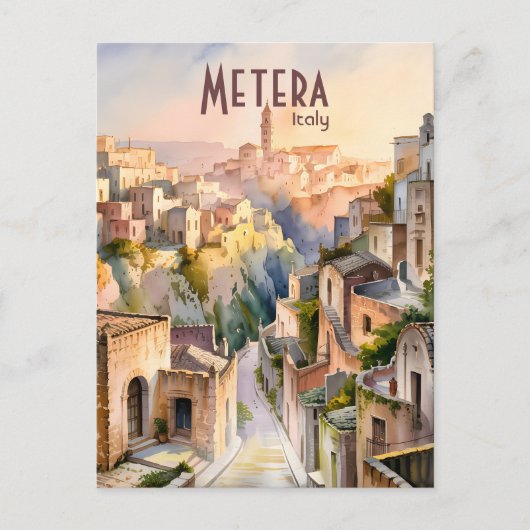 Gepersonaliseerde Matera Italië Reizen Sassi di Ma Briefkaart (Voorkant)