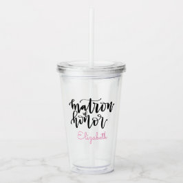 Gepersonaliseerde Matron van Honor Acryltumbler Acryl Drinkbeker