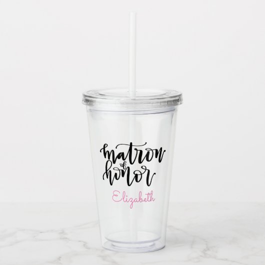 Gepersonaliseerde Matron van Honor Acryltumbler Acryl Drinkbeker (Voorkant)