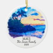 Gepersonaliseerde Maui Ornament, Hawaii Gift Keramisch Ornament (Voorkant)