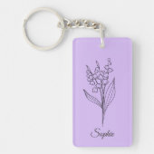 Gepersonaliseerde May Birth Flower Sleutelhanger (Voorkant)