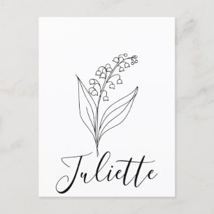 Gepersonaliseerde May Lily van de Vallei Geboorteb Briefkaart