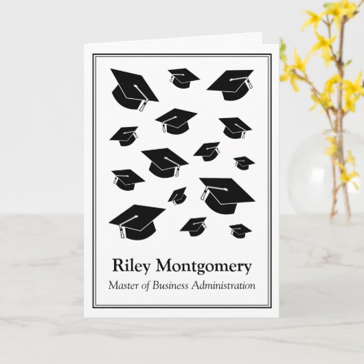 Gepersonaliseerde MBA-Afstuderen Kaart (Gele Bloem)