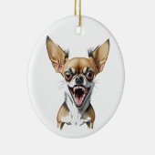 Gepersonaliseerde Mean Chihuahua | Grappige honden Keramisch Ornament (Rechts)