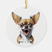 Gepersonaliseerde Mean Chihuahua | Grappige honden Keramisch Ornament (Voorkant)