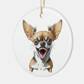 Gepersonaliseerde Mean Chihuahua | Grappige honden Keramisch Ornament (Links)