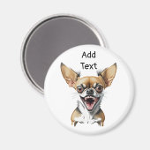 Gepersonaliseerde Mean Chihuahua | Grappige honden Magneet (Voorkant / Achterkant)