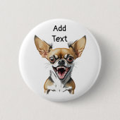 Gepersonaliseerde Mean Chihuahua | Grappige honden Ronde Button 5,7 Cm (Voorkant)