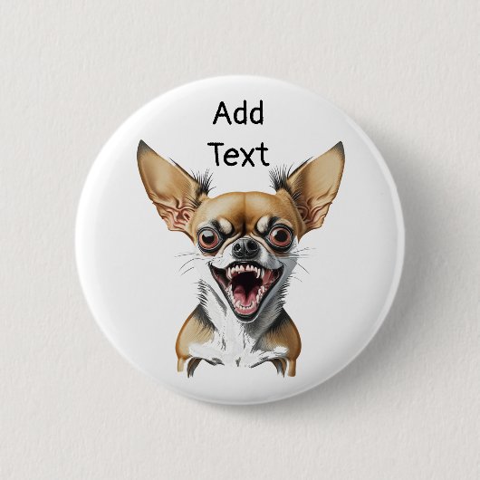 Gepersonaliseerde Mean Chihuahua | Grappige honden Ronde Button 5,7 Cm (Voorkant)