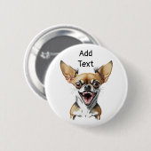 Gepersonaliseerde Mean Chihuahua | Grappige honden Ronde Button 5,7 Cm (Voorkant /achterkant)