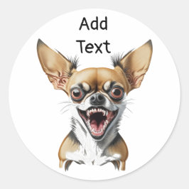 Gepersonaliseerde Mean Chihuahua | Grappige honden Ronde Sticker