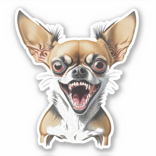 Gepersonaliseerde Mean Chihuahua | Grappige honden Sticker (Voorkant)