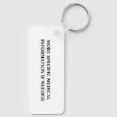 Gepersonaliseerde Medische Alarm Medische Informat Sleutelhanger (Achterkant)