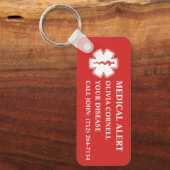 Gepersonaliseerde medische alarm medische informat sleutelhanger (Voorkant)