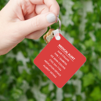 Gepersonaliseerde medische alarm medische informat sleutelhanger