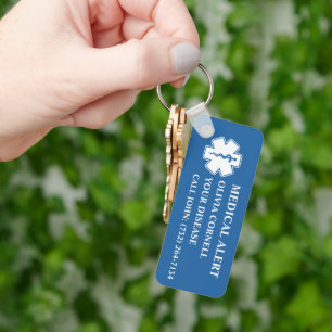 Gepersonaliseerde medische alarm medische informat sleutelhanger