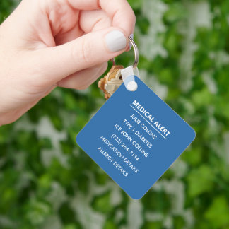 Gepersonaliseerde medische alarm medische informat sleutelhanger