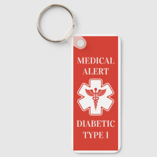Gepersonaliseerde medische alarmdiabetes ICE-noodm Sleutelhanger