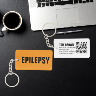 Gepersonaliseerde medische alarmtag epilepsie nood sleutelhanger