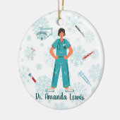 Gepersonaliseerde medische arts, chirurgische kers keramisch ornament (Links)