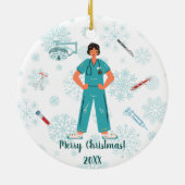 Gepersonaliseerde medische arts, chirurgische kers keramisch ornament (Achterkant)