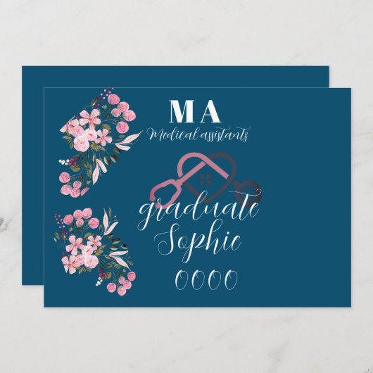 Gepersonaliseerde medische assistenten afgestudeer kaart (Voorkant / Achterkant)