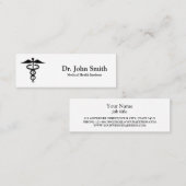 Gepersonaliseerde medische Caduceus zwart Mini Visitekaartje (Voorkant / Achterkant)