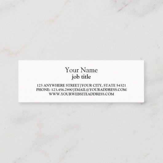 Gepersonaliseerde medische Caduceus zwart Mini Visitekaartje (Achterkant)