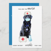 Gepersonaliseerde medische Schattigee Nursing Dog Feestdagenkaart (Voorkant / Achterkant)
